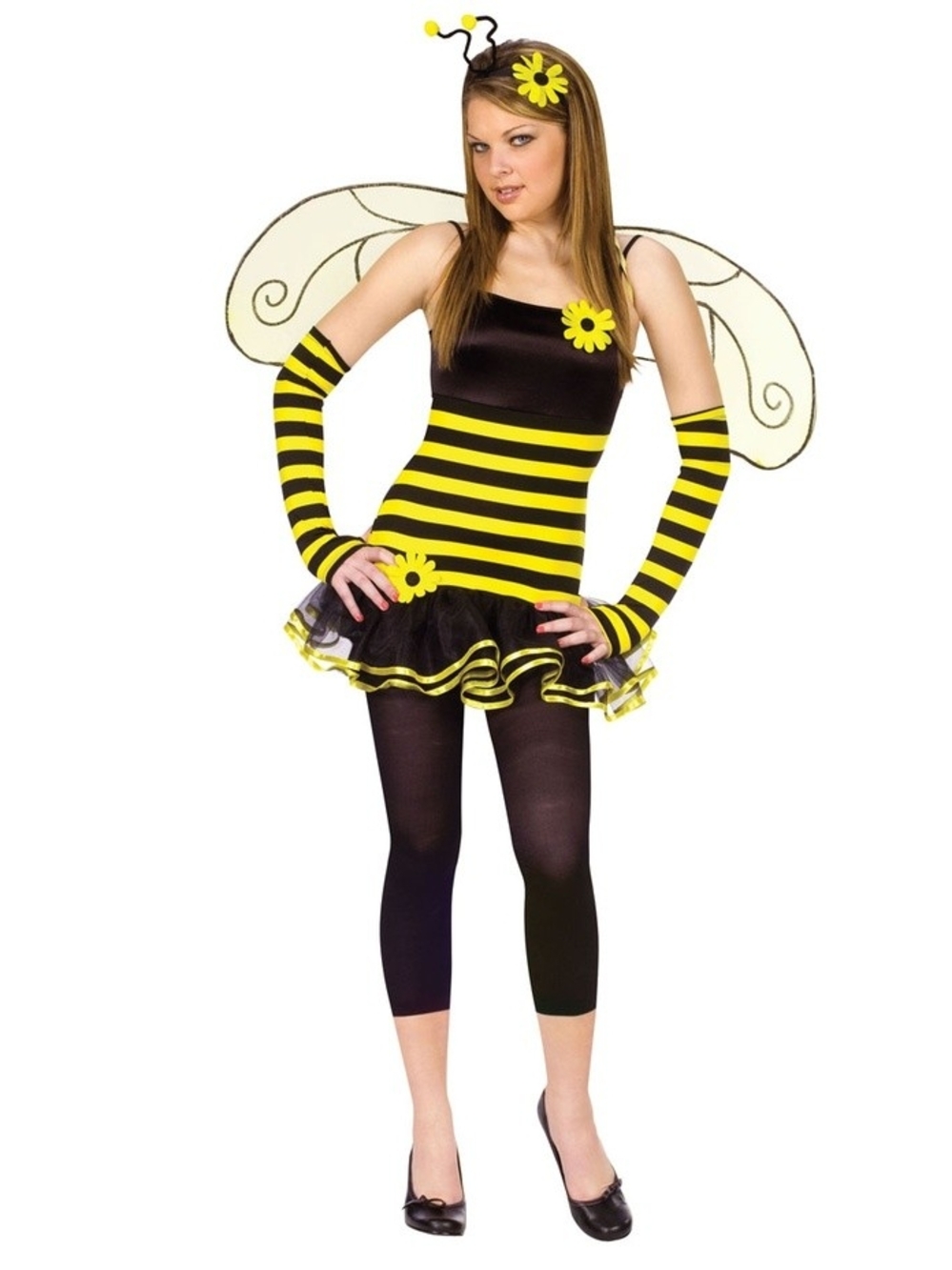 Striped Bumblebee Junior Teen Costume - Yellow and Black